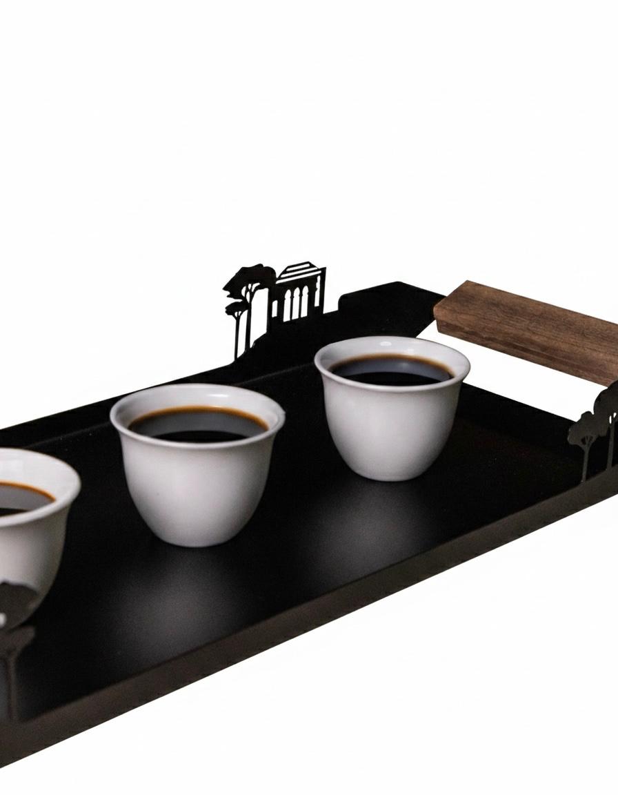 Village House and Tree tray