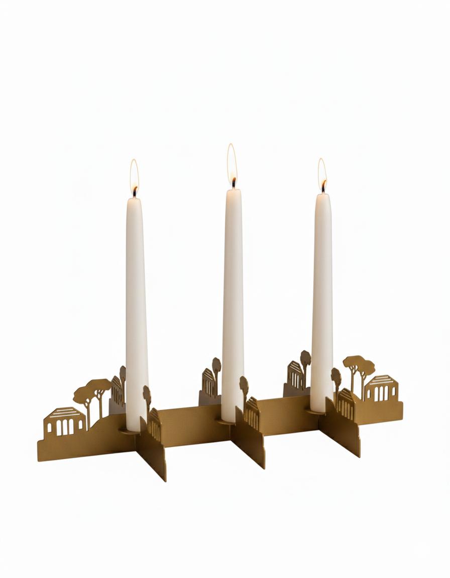 The Village Triple Candle Holder